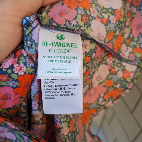 J. Crew Liberty Print Meadow Song Floral Cinched Waist Long Sleeve Dress - Picture 6 of 8